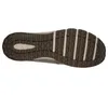The bottom view of a gray and brown Skechers sneaker. Voir les images du produit