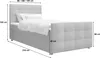 A diagram of a boxspring bed with dimensions indicated. Produktbild-Vorschau