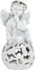 A white angel figurine sitting on a decorative sphere. Produktbild-Vorschau