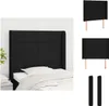 vidaXL Kopfteil mit Ohren Schwarz 93x16x118/128 cm Stoff -  Produktbild-Vorschau 1