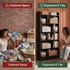 Bücherregal Standregal 6 Fach, 24 x 80 x 170 cm, Schwarz | Produktbild-Vorschau 5