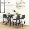 HOMCOM Bartisch mit Barhocker Set, Küchentisch, 5-teilig Produktbild-Vorschau 4