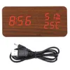 Houten wekker met LED-display, spraakbesturing, Productafbeelding-voorbeeld 1