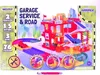 The image shows the packaging of a toy garage service and road set, with the toy itself prominently displayed on the box. Produktbild-Vorschau