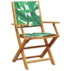 vidaXL 3-tlg. Bistro-Set Blattmuster Stoff und Massivholz Produktbild-Vorschau 5
