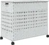 vidaXL Wäschekorb mit Rollen Weiß 66x35x60 cm Rattan Produktbild-Vorschau 6