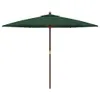 vidaXL Parasol z drewnianym drążkiem zielony 299x240 cm Podgląd zdjęcia produktu 4