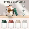 Overnight Oats Gläser, 4 Stück 500ml Einkochgläser, Produktbild-Vorschau 6