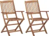 vidaXL Klappbare Gartenstühle 2 Stk. Massivholz Akazie Produktbild-Vorschau 7