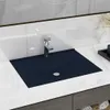 vidaXL Lavabo con foro per rubinetto blu scuro opaco 60x46 Anteprima dell’immagine prodotto 2