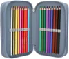 An open pencil case filled with colored pencils. Produktbild-Vorschau