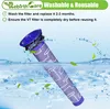 A vacuum cleaner filter is submerged in water with leaves floating around it. Produktbild-Vorschau