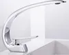 A close-up studio shot of a modern, chrome-finished bathroom faucet. Produktbild-Vorschau