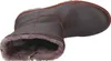 A top-down view of a brown leather boot with a shearling lining. Produktbild-Vorschau