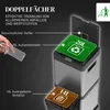 HOMCOM Mülleimer 20+14L Treteimer Abfalleimer mit Deckel Produktbild-Vorschau 4