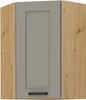 Hoher Eckschrank LAILI – 58x58 cm, hellgrau / Eiche Artisan Produktbild-Vorschau 1