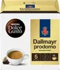 A box of Nescafé Dolce Gusto Dallmayr Prodomo coffee capsules, with a cup of coffee and a capsule shown. Produktbild-Vorschau