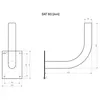 Technical drawing of a satellite dish wall mount with dimensions. Produktbild-Vorschau