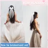 Schleier Braut Haarschleife JGA Schleier Weiße Perlen Produktbild-Vorschau 5