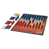 A Stratego board game is set up on a table with pieces arranged on the board and some cards and extra pieces to the side. Podgląd zdjęcia produktu