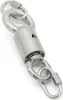 A close-up studio shot of a stainless steel swivel joint with carabiner clips. Anteprima dell’immagine prodotto