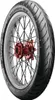 A motorcycle tire mounted on a spoked wheel, shown in a studio setting against a white background. Náhľad obrázku produktu