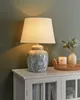 BELIANI Stolná lampa biela a modrá porcelánový podstavec so Náhľad obrázku produktu 2