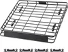 A black roof rack basket and its mounting accessories are shown against a white background. Produktbild-Vorschau