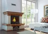 A living room with a fireplace, sofa, and coffee table. Anteprima dell’immagine prodotto