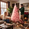 QEENTOE Kunstkerstboom, 180 cm, kerstboom van roze PVC, Productafbeelding-voorbeeld 10