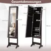 COSTWAY Armoire à bijoux à inclinaison réglable, étagère à Voir les images du produit 3