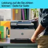 A person is using an HP Color LaserJet Pro MFP 3302fdw printer in an office setting with colorful folders in the background. Voir les images du produit