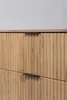 A close-up view of two drawers on a wooden cabinet with black handles. Produktbild-Vorschau