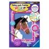 The image shows the packaging of a Ravensburger paint-by-numbers kit featuring a horse. Anteprima dell’immagine prodotto