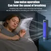 A woman sleeping in bed with a fan blowing air towards her. Anteprima dell’immagine prodotto