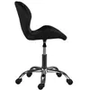 A black office chair with a chrome base and wheels, shown from a side angle against a white background. Produktbild-Vorschau