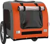 vidaXL Fahrradanhänger Hunde Orange und Grau Oxford-Gewebe Produktbild-Vorschau 4
