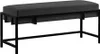 A black bench with a gray upholstered seat on a white background. Produktbild-Vorschau