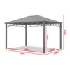 A diagram of a gray gazebo with dimensions indicated. Produktbild-Vorschau