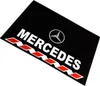 A black sticker with the Mercedes-Benz logo and text, accented with a red and white pattern. Produktbild-Vorschau
