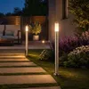 2er Set LED Stehleuchte, 2x Steckdosen, Edelstahl H 110 cm Produktbild-Vorschau 3