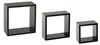 Wandregale Hängeregal Regal-Set CUBE Schwarz 3 Stück HOMLA Produktbild-Vorschau 4