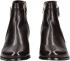 A pair of brown leather ankle boots. Voir les images du produit
