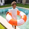 Swim Essentials Schwimmring 90 cm Rot -Weiß Produktbild-Vorschau 2