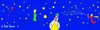 A whimsical illustration of a starry night sky with characters from The Little Prince. Produktbild-Vorschau