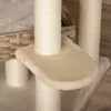 A close-up view of a multi-level cat tree, showing the woven basket, sisal-wrapped posts, and plush platforms. Anteprima dell’immagine prodotto