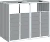 vidaXL Box na odpadky pre 2 koše sivý 144x81x113 cm oceľ Náhľad obrázku produktu 1