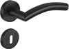 A black door handle and escutcheon plate are shown against a white background. Produktbild-Vorschau