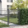 vidaXL Cancello di recinzione con punte Grigio 150 x 100 cm Anteprima dell’immagine prodotto 2
