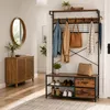 Relaxdays Garderobekast met schoenenrek, haken, 2 lades en Productafbeelding-voorbeeld 2